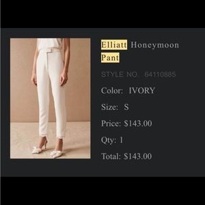 Anthropology/ BHLDN 
Elliatt honeymoon pant